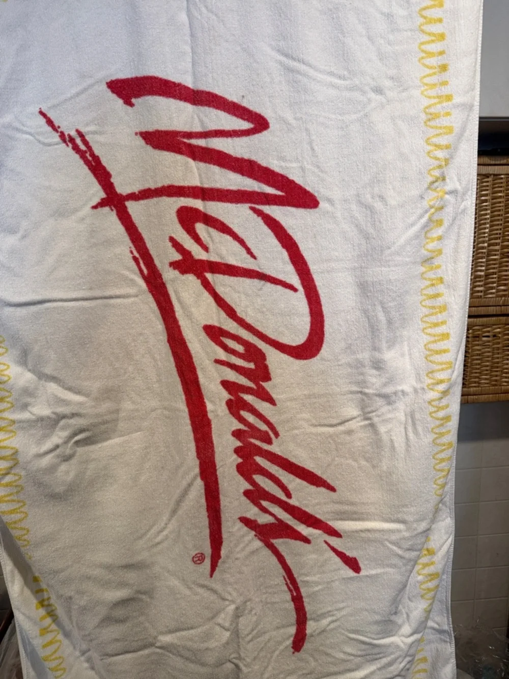 McDonald's Red Script Logo Towel with Yellow Border